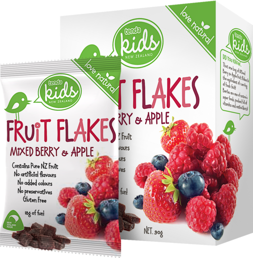 Tenda Fruit Flakes Mixed Berry & Apple Packaging Image
