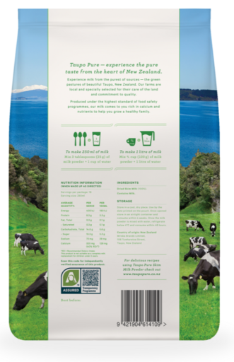 Taupo Pure Back Label Smp 400g