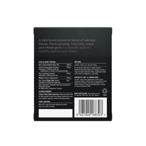 True Honey HIM Back Label