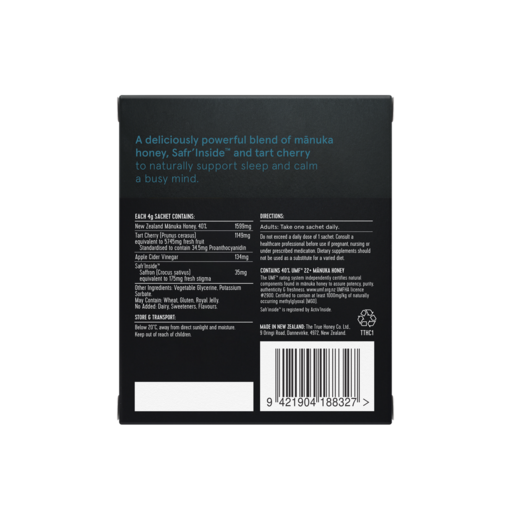 True Honey NIGHT back label